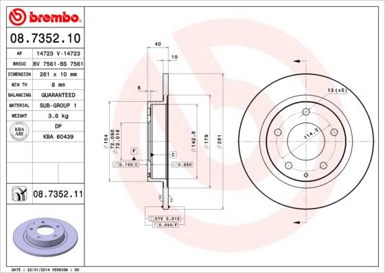 Brembo 08.7352.11 - Brake Disc www.parts5.com