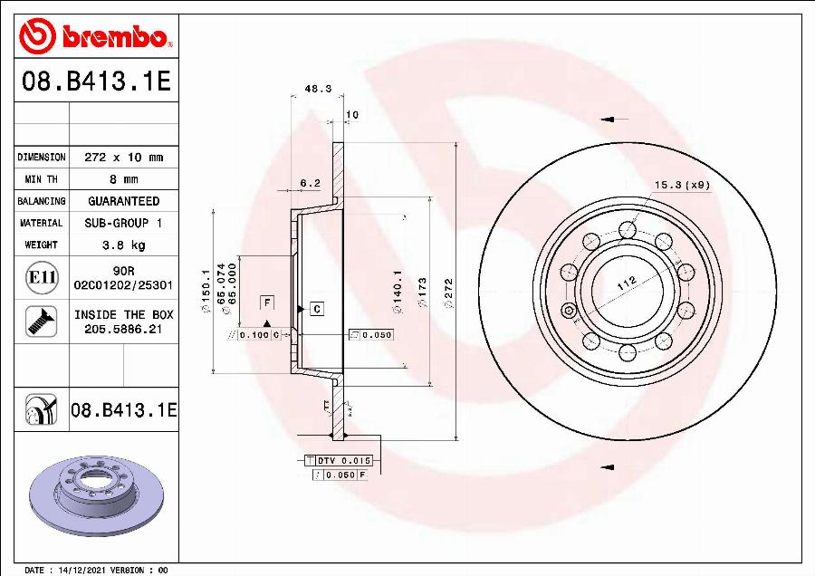 Brembo KT08025 - Kit frenos, freno de disco www.parts5.com