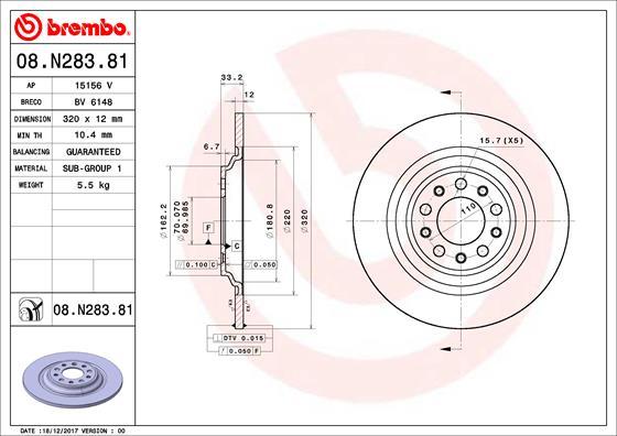 Brembo 08.N283.81 - Brake Disc www.parts5.com