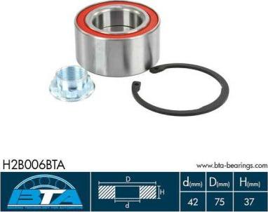 BTA H2B006BTA - Wheel hub, bearing Kit www.parts5.com