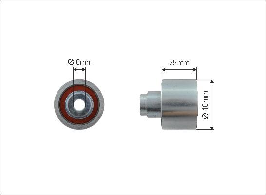 Caffaro 500092 - Deflection / Guide Pulley, timing belt www.parts5.com