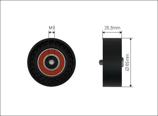 Caffaro 500031 - Deflection / Guide Pulley, v-ribbed belt www.parts5.com
