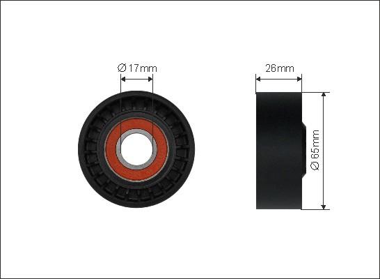 Caffaro 500184 - Deflection / Guide Pulley, v-ribbed belt www.parts5.com
