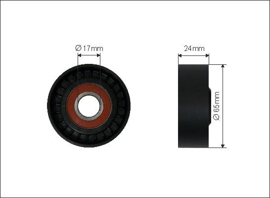 Caffaro 500358 - Deflection / Guide Pulley, v-ribbed belt www.parts5.com