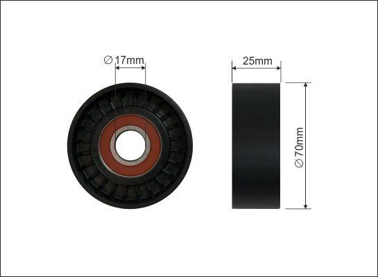 Caffaro 500233 - Deflection / Guide Pulley, v-ribbed belt www.parts5.com