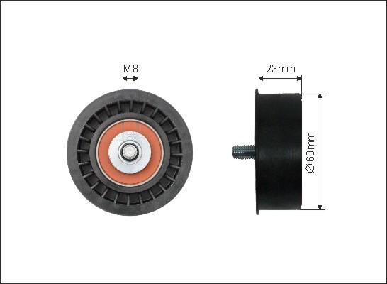 Caffaro 14-18 - Deflection / Guide Pulley, timing belt www.parts5.com