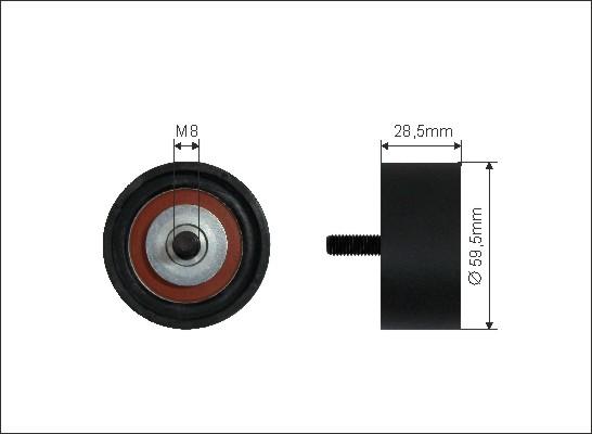 Caffaro 33-90 - Deflection / Guide Pulley, timing belt www.parts5.com