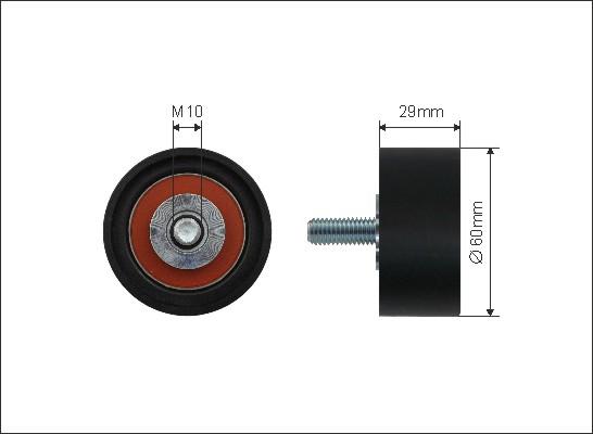 Caffaro 33-50 - Deflection / Guide Pulley, timing belt www.parts5.com