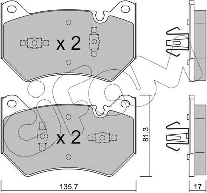 Cifam 822-1170-1 - Brake Pad Set, disc brake www.parts5.com