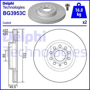 Delphi BG3953C - Disco de freno www.parts5.com