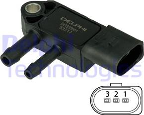 Delphi DPS00001 - Sensor, exhaust pressure www.parts5.com