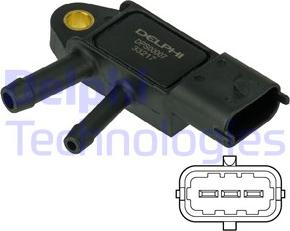 Delphi DPS00007 - Sensor, exhaust pressure www.parts5.com