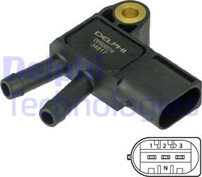 Delphi DPS00014 - Sensor, exhaust pressure www.parts5.com