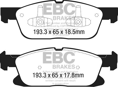 EBC Brakes DP43046R - Brake Pad Set, disc brake www.parts5.com