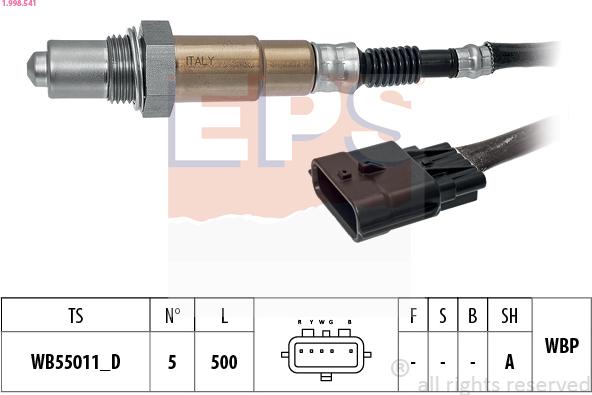 EPS 1.998.541 - Lambda Sensor www.parts5.com