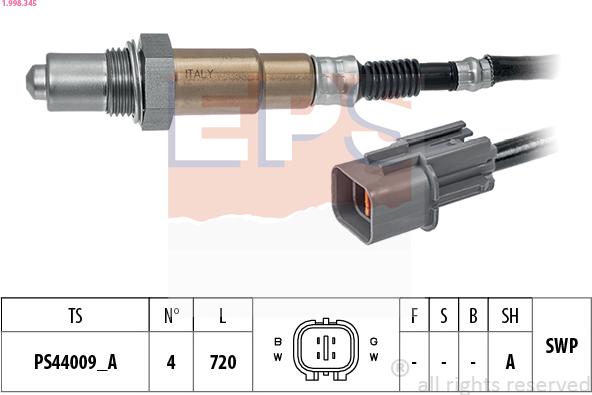 EPS 1.998.345 - Lambda Sensor www.parts5.com