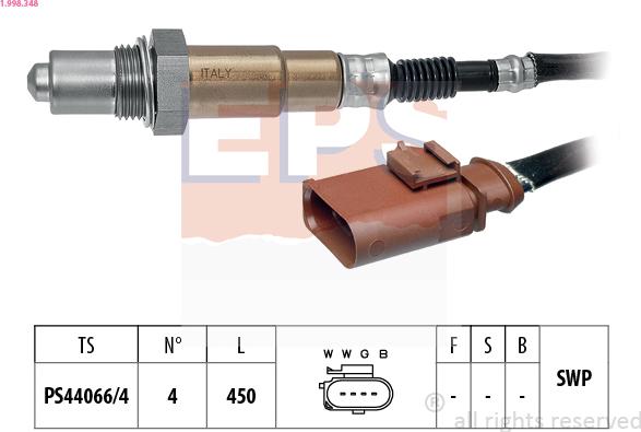 EPS 1.998.348 - Lambda Sensor www.parts5.com