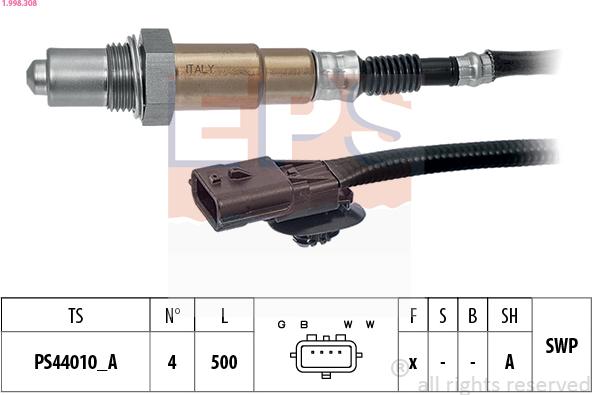 EPS 1.998.308 - Lambda Sensor www.parts5.com