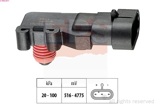 EPS 1.993.011 - Air Pressure Sensor, height adaptation www.parts5.com