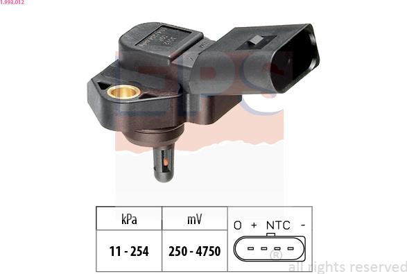 EPS 1.993.012 - Air Pressure Sensor, height adaptation www.parts5.com