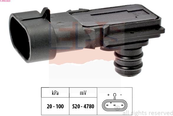 EPS 1.993.023 - Air Pressure Sensor, height adaptation www.parts5.com