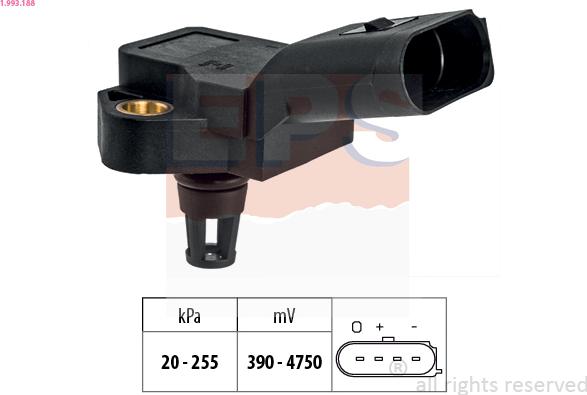 EPS 1.993.188 - Air Pressure Sensor, height adaptation www.parts5.com