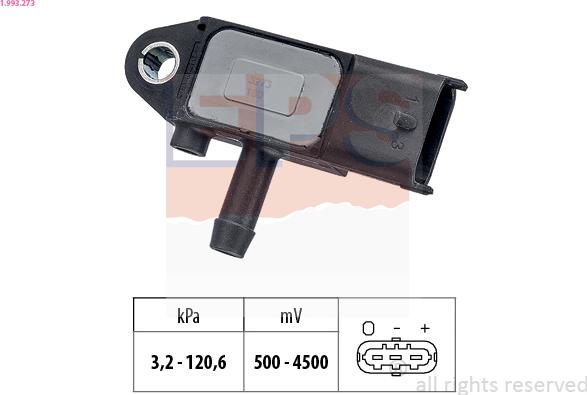 EPS 1.993.273 - Sensor, exhaust pressure www.parts5.com