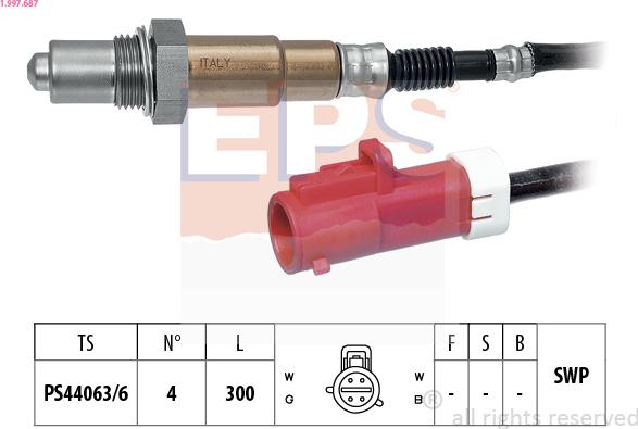 EPS 1.997.687 - Lambda Sensor www.parts5.com