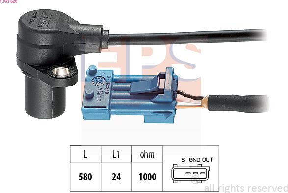 EPS 1.953.620 - Sensor, crankshaft pulse www.parts5.com