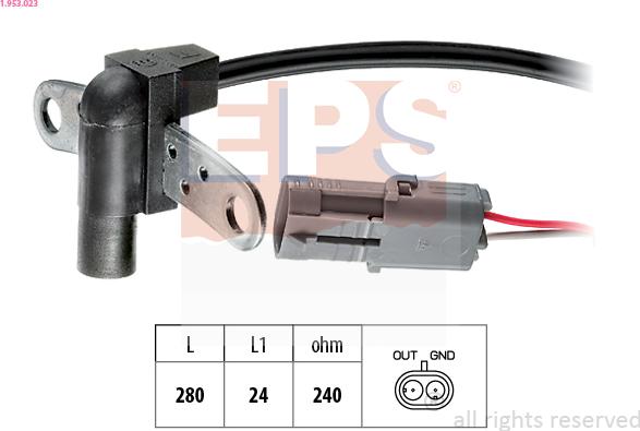 EPS 1.953.023 - Sensor, crankshaft pulse www.parts5.com