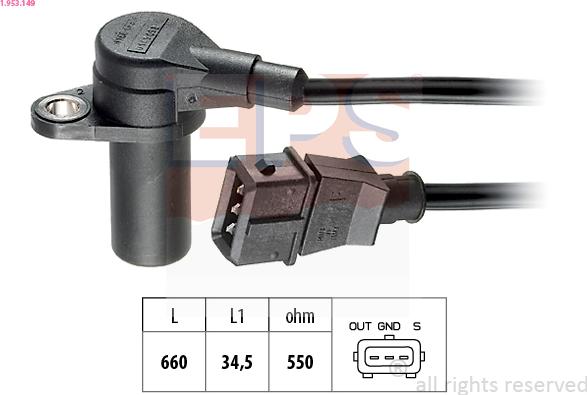 EPS 1.953.149 - Sensor, crankshaft pulse www.parts5.com
