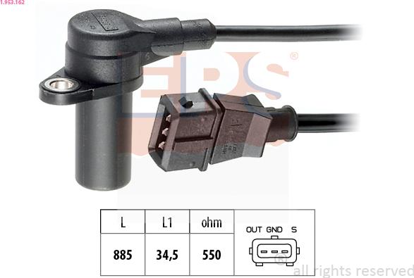 EPS 1.953.162 - Sensor, crankshaft pulse www.parts5.com