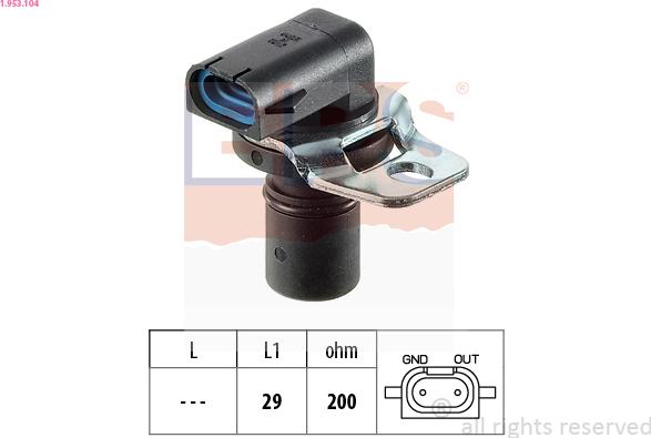 EPS 1.953.104 - RPM Sensor, automatic transmission www.parts5.com
