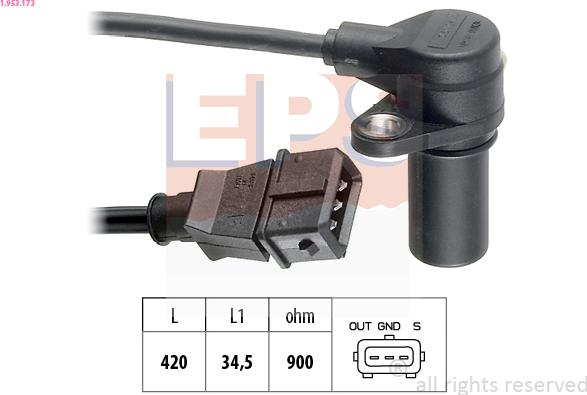 EPS 1.953.173 - Sensor, crankshaft pulse www.parts5.com