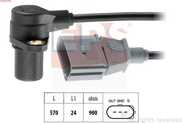 EPS 1.953.172 - Sensor, crankshaft pulse www.parts5.com
