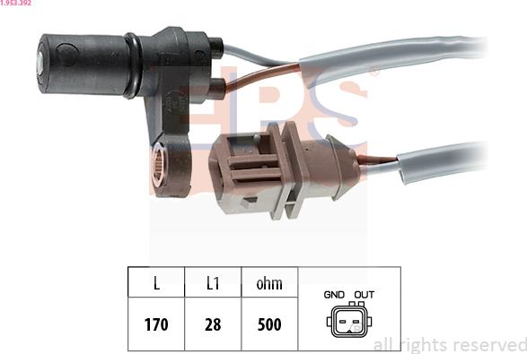 EPS 1.953.392 - RPM Sensor, automatic transmission www.parts5.com