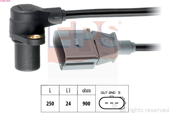 EPS 1.953.254 - Sensor, crankshaft pulse www.parts5.com