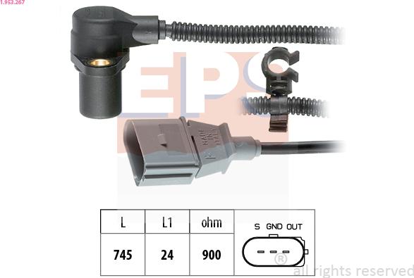 EPS 1.953.267 - Sensor, crankshaft pulse www.parts5.com
