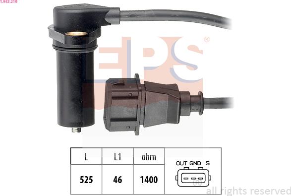 EPS 1.953.219 - Sensor, crankshaft pulse www.parts5.com