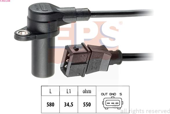 EPS 1.953.238 - Sensor, crankshaft pulse www.parts5.com