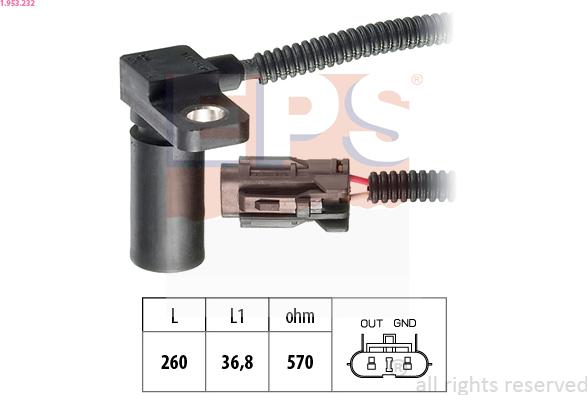 EPS 1.953.232 - Senzor broja okretaja, automatski mjenjač www.parts5.com