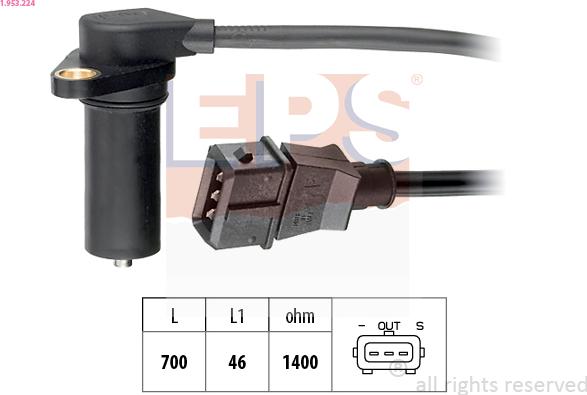 EPS 1.953.224 - Sensor, crankshaft pulse www.parts5.com