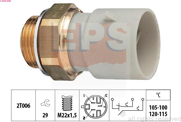 EPS 1.850.649 - Temperature Switch, radiator / air conditioner fan www.parts5.com