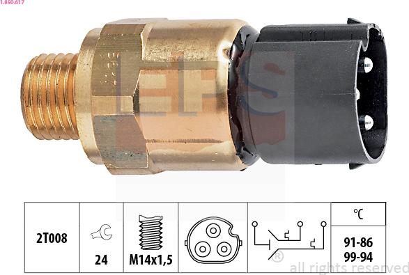 EPS 1.850.617 - Interruptor de temperatura, ventilador del radiador www.parts5.com