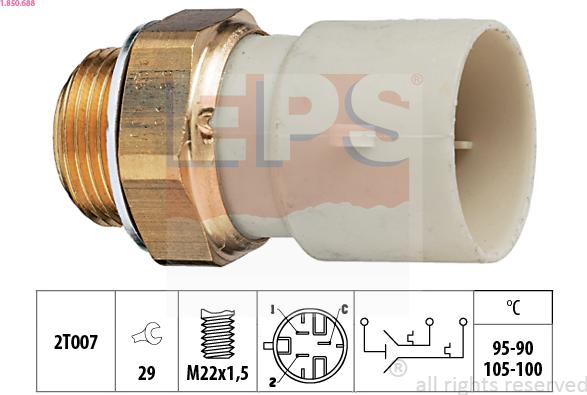 EPS 1.850.688 - Temperature Switch, radiator / air conditioner fan www.parts5.com