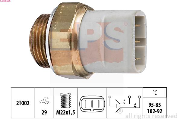 EPS 1.850.635 - Temperature Switch, radiator / air conditioner fan www.parts5.com