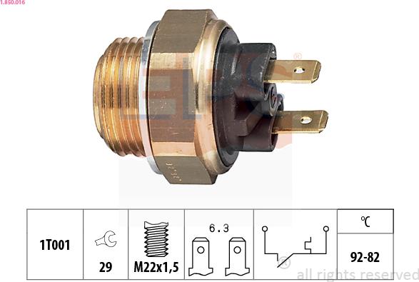 EPS 1.850.016 - Temperature Switch, radiator / air conditioner fan www.parts5.com