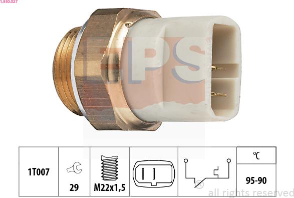 EPS 1.850.027 - Interrupteur de température, ventilateur de radiateur www.parts5.com