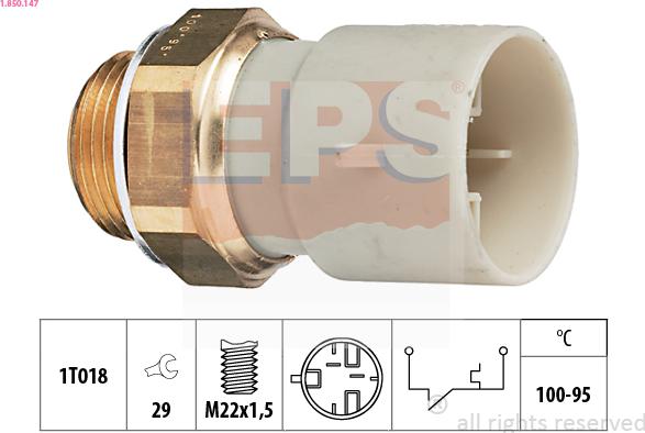 EPS 1.850.147 - Temperature Switch, radiator / air conditioner fan www.parts5.com