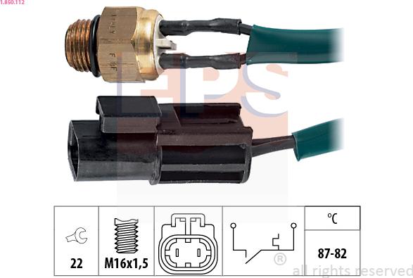 EPS 1.850.112 - Temperature Switch, radiator / air conditioner fan www.parts5.com